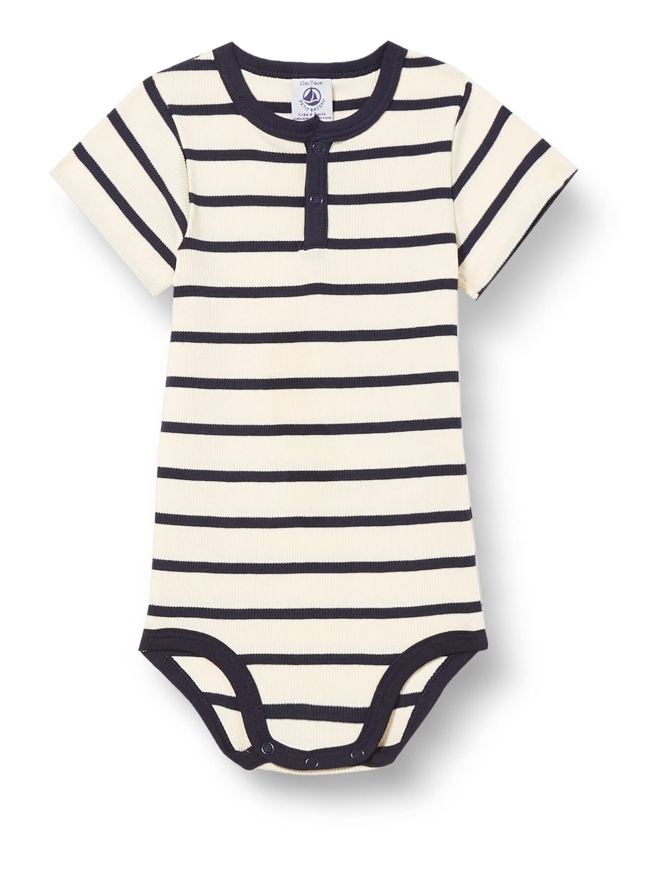 Petit Bateau Baby-Jungen Kurzarm-Body mit Kragen