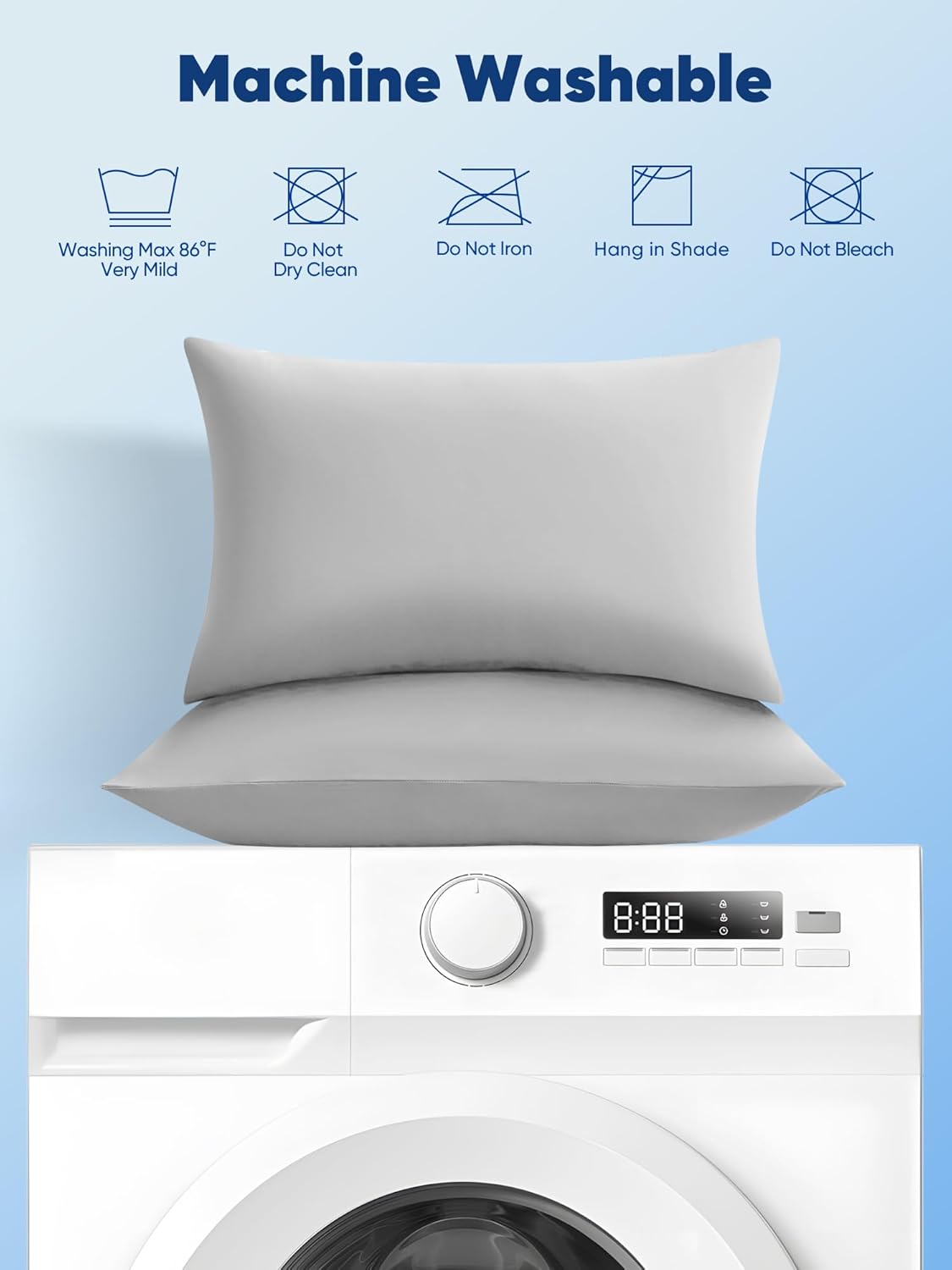 Avolare Cooling Pillow Cases King Size Set of 2,Arc-Chill 3.0(Q-Max>0.5) Cooling Pillowcases for Hot Sleepers,Breathable & Stretchy Fabric,Soft for Hair Skin, Zipper Pillow Cases,Grey