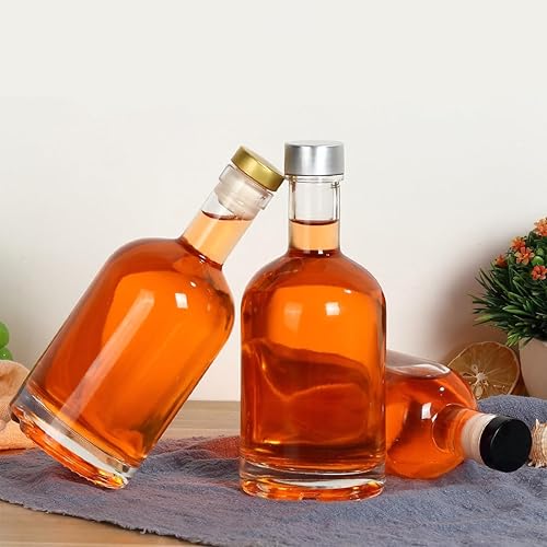 Miniatura 7 de DECKALY Botellas de vidrio transparente de 17 onzas  16.9 fl oz paquete de 2 unidades para bebidas de vino, bebidas, aceite, vinagre, kombucha,