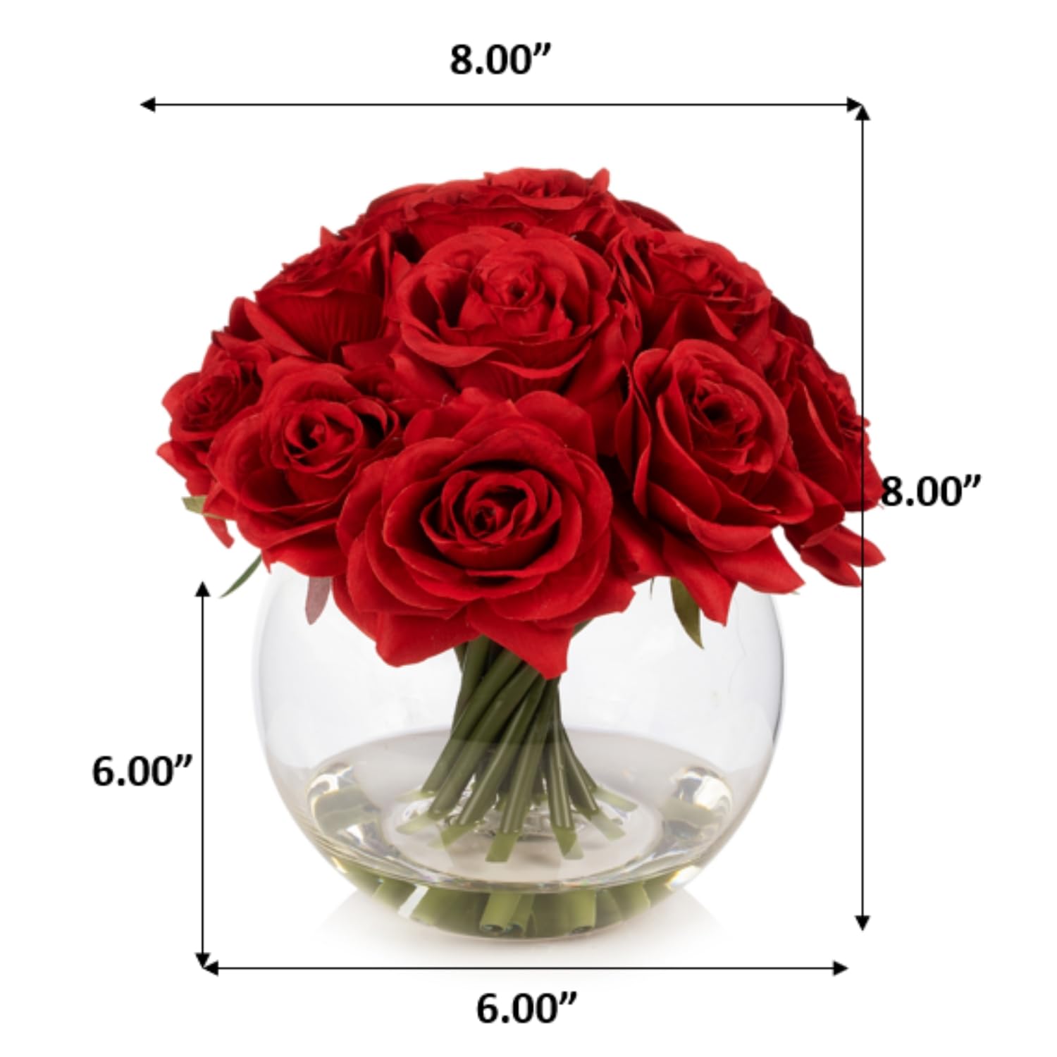 Roses Artificielles Enova Dans Vase - Arrangement Crème Décoration Table 20cm
