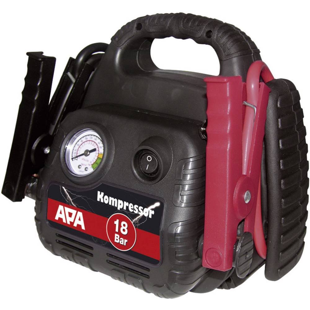 APA Paquete de alimentación 16540, con compresor y arrancador, 12 V, Negro, Gris, Rojo