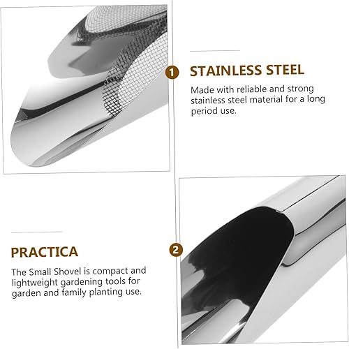Miniatura 9 de Yardwe 2 unids acero inoxidable portátil de suelo pala tamiz diseño suelo aflojar pala pala de suelo cuchara para plantar