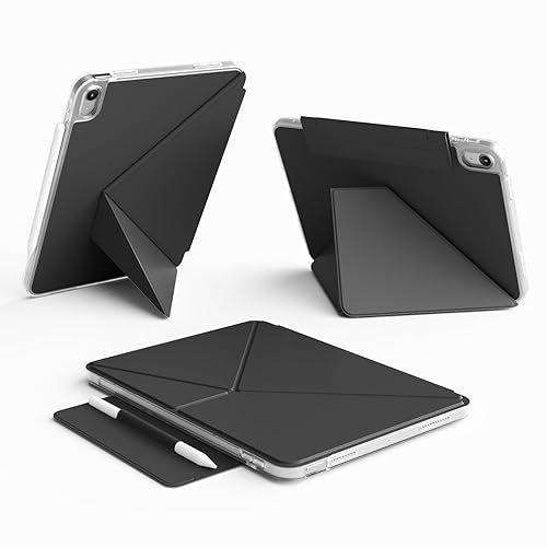 ZOYU Case for iPad (A16) 11 inch 2025 / 10th Generation 10.9 inch 2022, Powerful Magnetic Attachment Protective Cover with Detachable Pencil Clasp, Multi-folding Stand Case, Auto Wake/Sleep, Black - Black