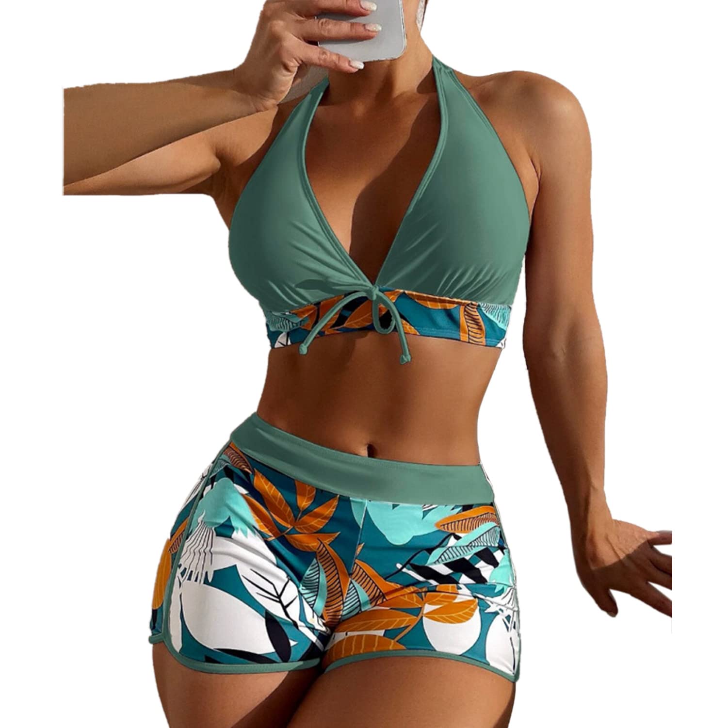 DURINMBikinis Mujer Sexy Bikini Brasileño Malla Rayas Conjuntos de Bikini para Mujer Push Up Bañador Acolchado Sin Tirantes Bandeau Frente Torcido Traje de baño de Dos Piezas