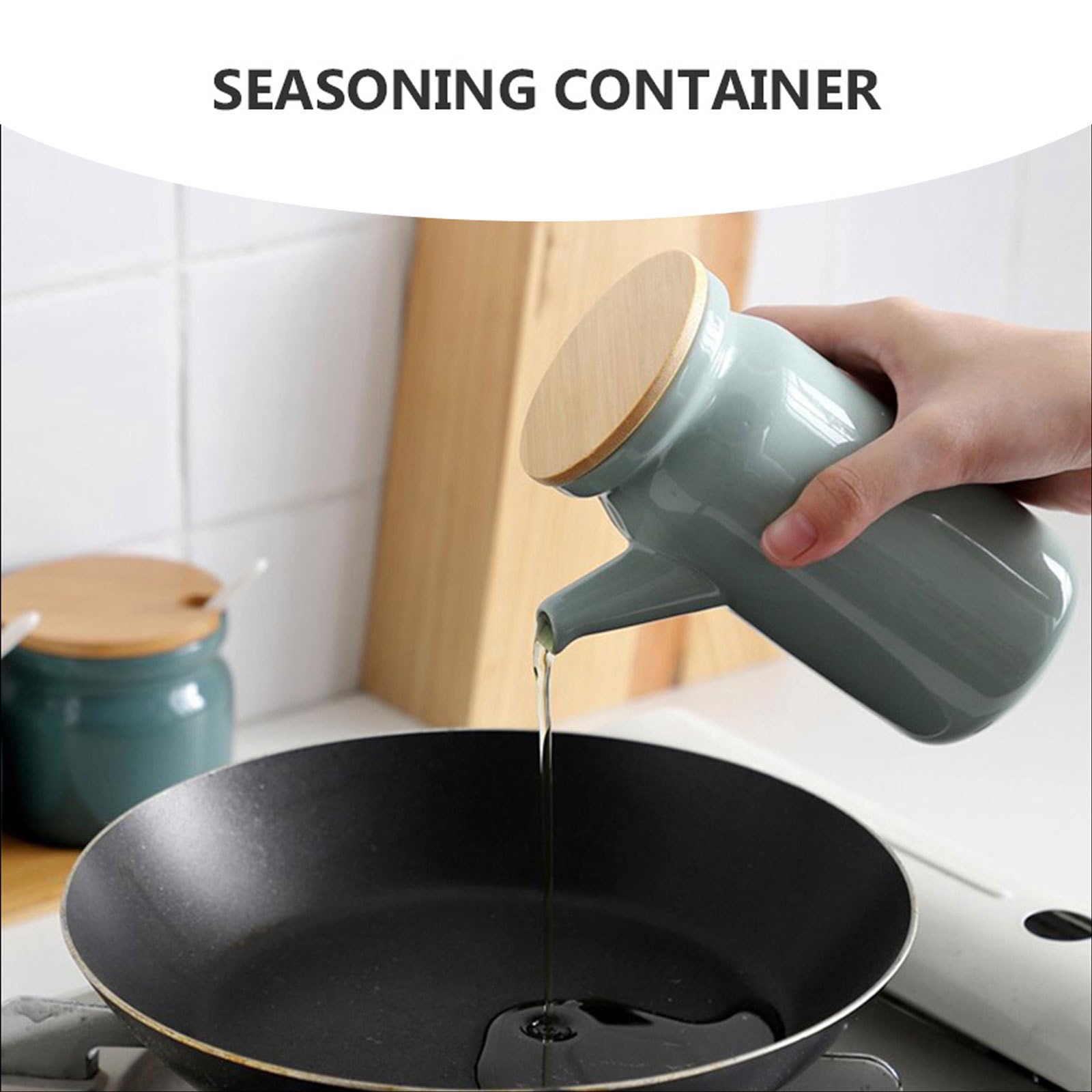 Set di Barattoli per Condimenti in Coperchio e Cucchiaio, Facile da Pulire, per Cucina Domestica, Contenitori Spezie Eleganti