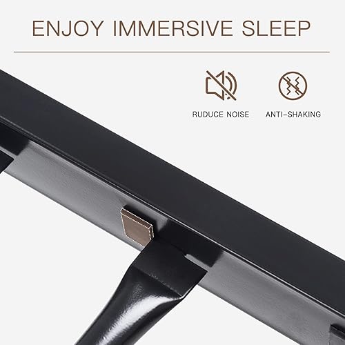 Miniatura 7 de ikalido Litera tipo loft de metal, tamaño individual sobre matrimonial, con barandilla de seguridad y escalera, no necesita somier, muebles de