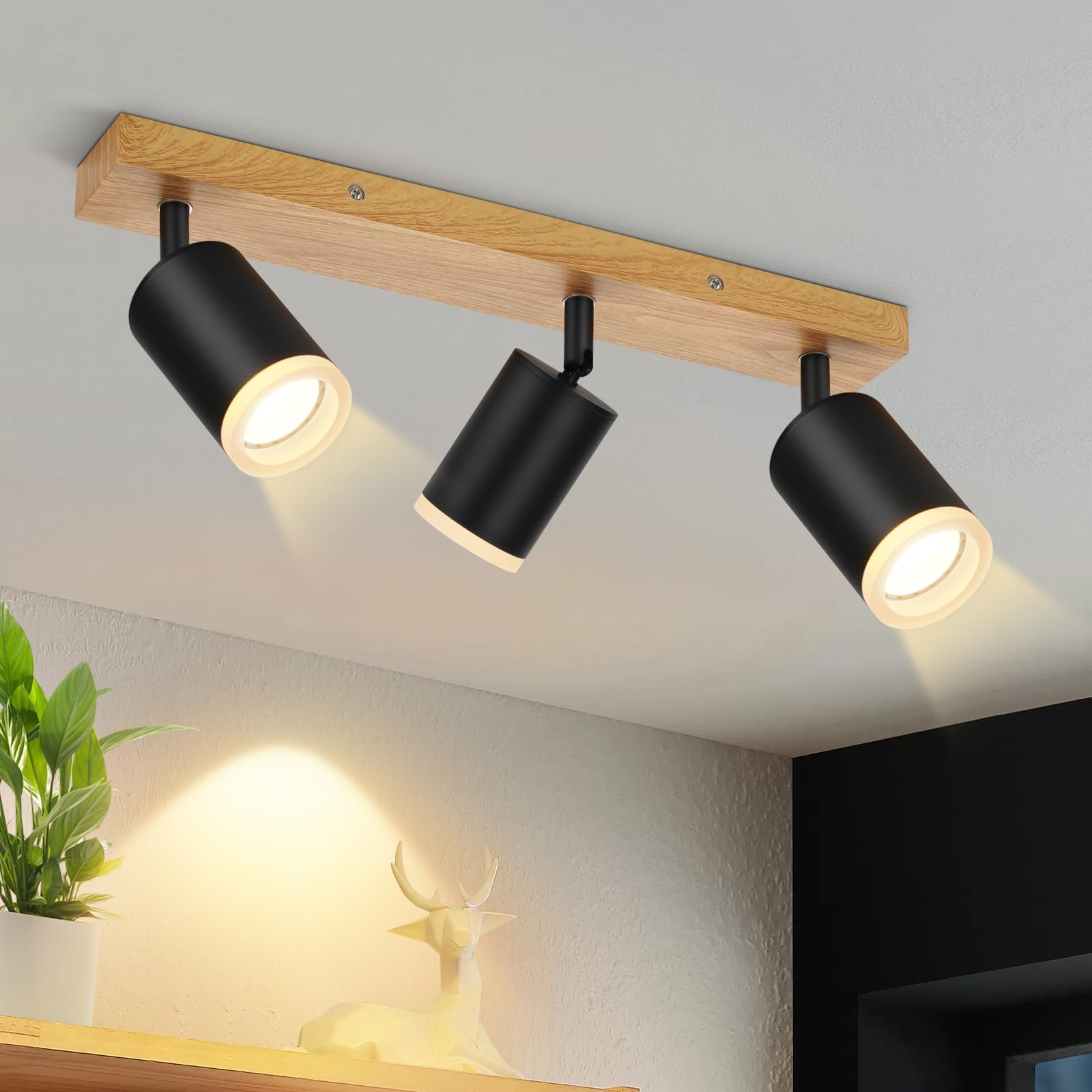 ZMH 3-Way Ceiling Spotlight Ceiling Spotlights Black