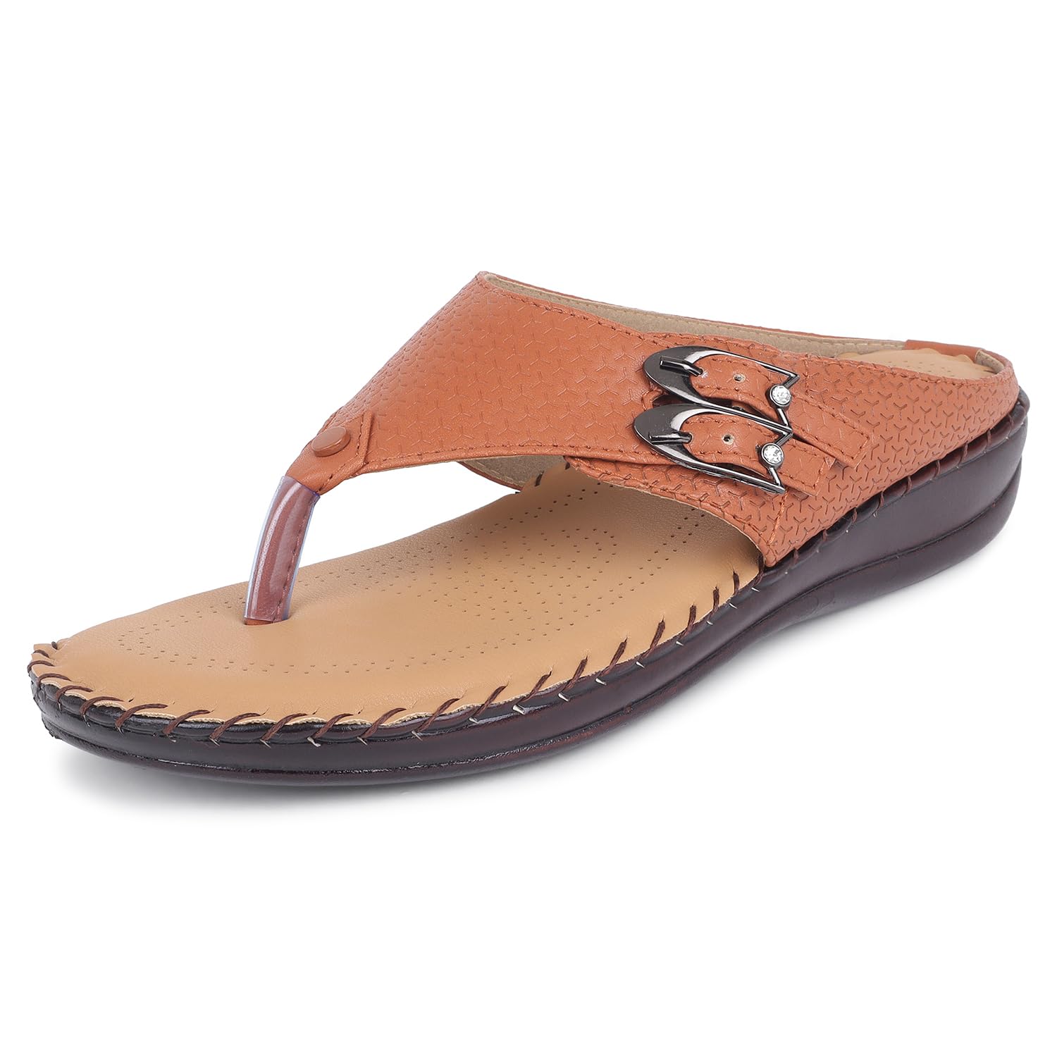 Extra Soft Flat Slippers for Women | Stylish Flip Flops with Cushioned Insole | Lightweight Orthopedic Diabetic Footwear | Slip-On Chappals with Adjustable Buckle-image-16