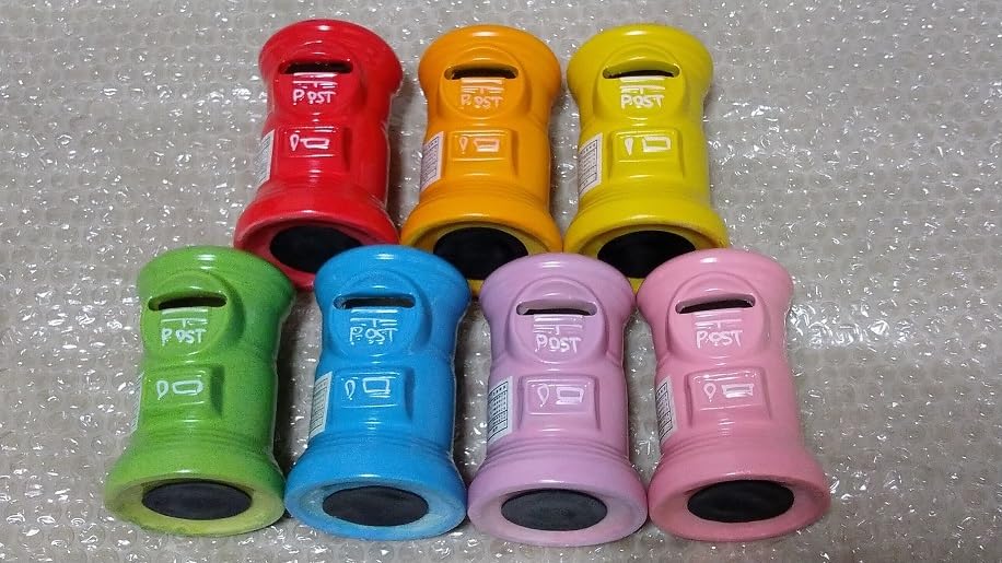 カラフル郵便ポスト型陶器置物7個 Amazon.co.jp: 郵便ポスト 七色 (レッドオレンジイエローグリーン