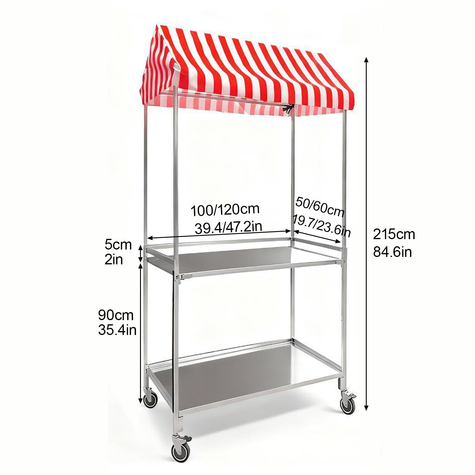 PortabOutdoor Carrello del venditore MovabFooDisplay StanIron Bancarella per Street Foo& Eventi Design creativo Stallo (Giallo 60 x 120 cm)