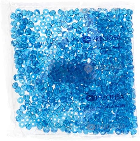 Preciosa Czech Seed Beads 32/0 (8mm) Transparent Medium Aqua - 250g Bulk Bag Beads for Jewelry Making and Crafts