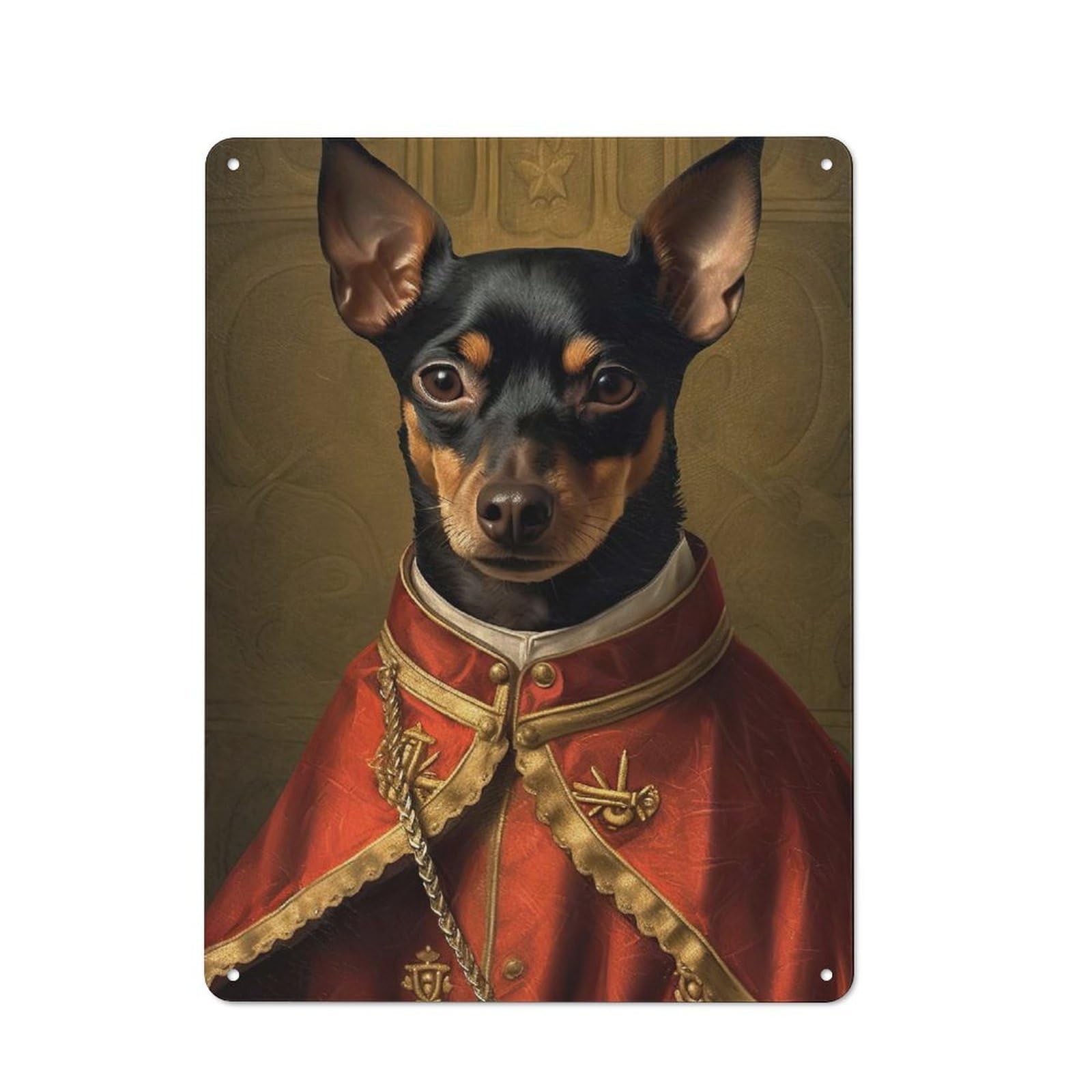 Junmoney Style-15 Miniature Pinscher Pope Metal Wall Art Sign 40X30cm, Retro Vintage Wall Decor For Kitchen, Hallway, Bar Or Small Cafe