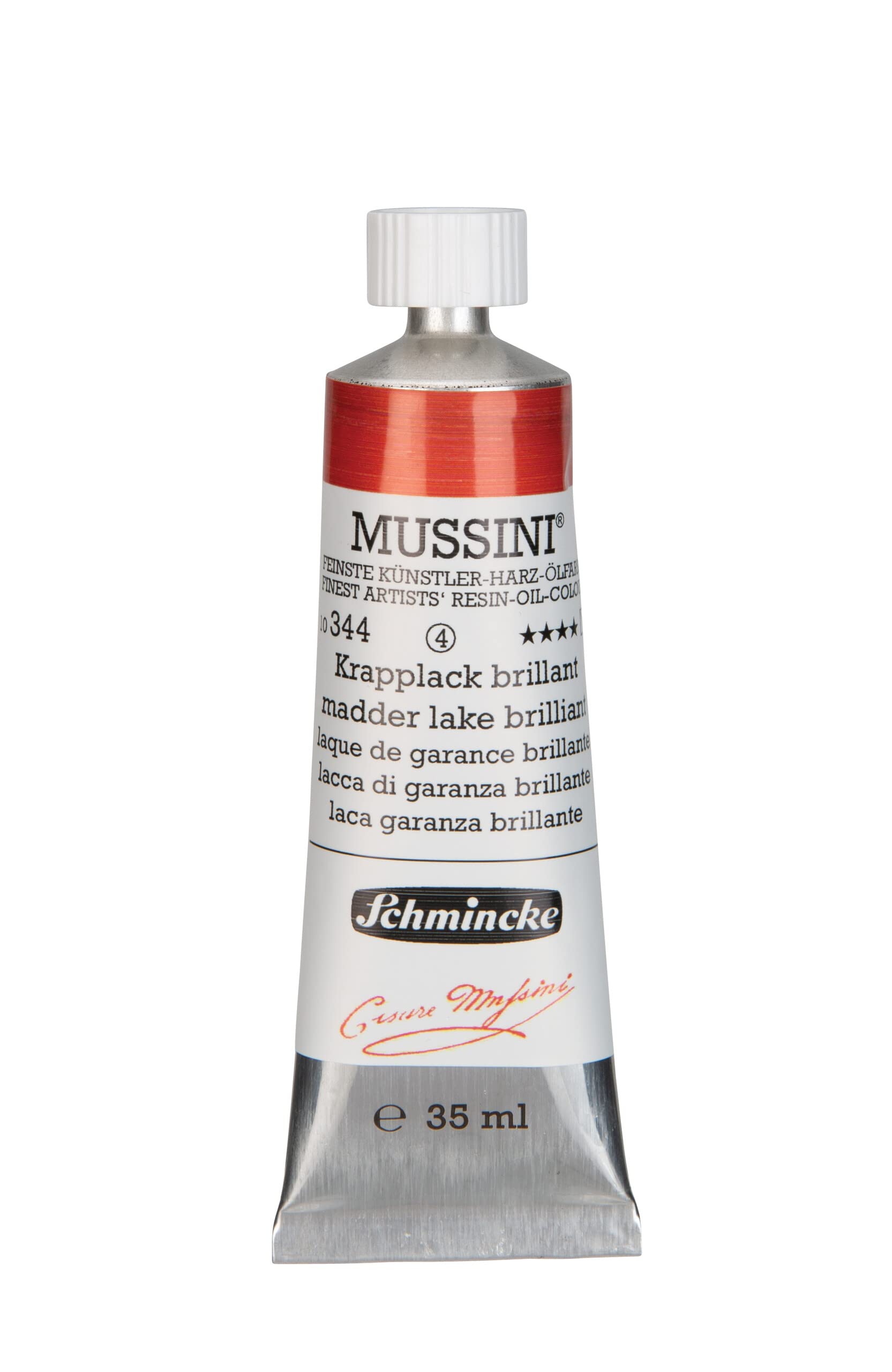 Mussini Huile Madder Lake Brilliant tube de peinture beaux-arts 35ml