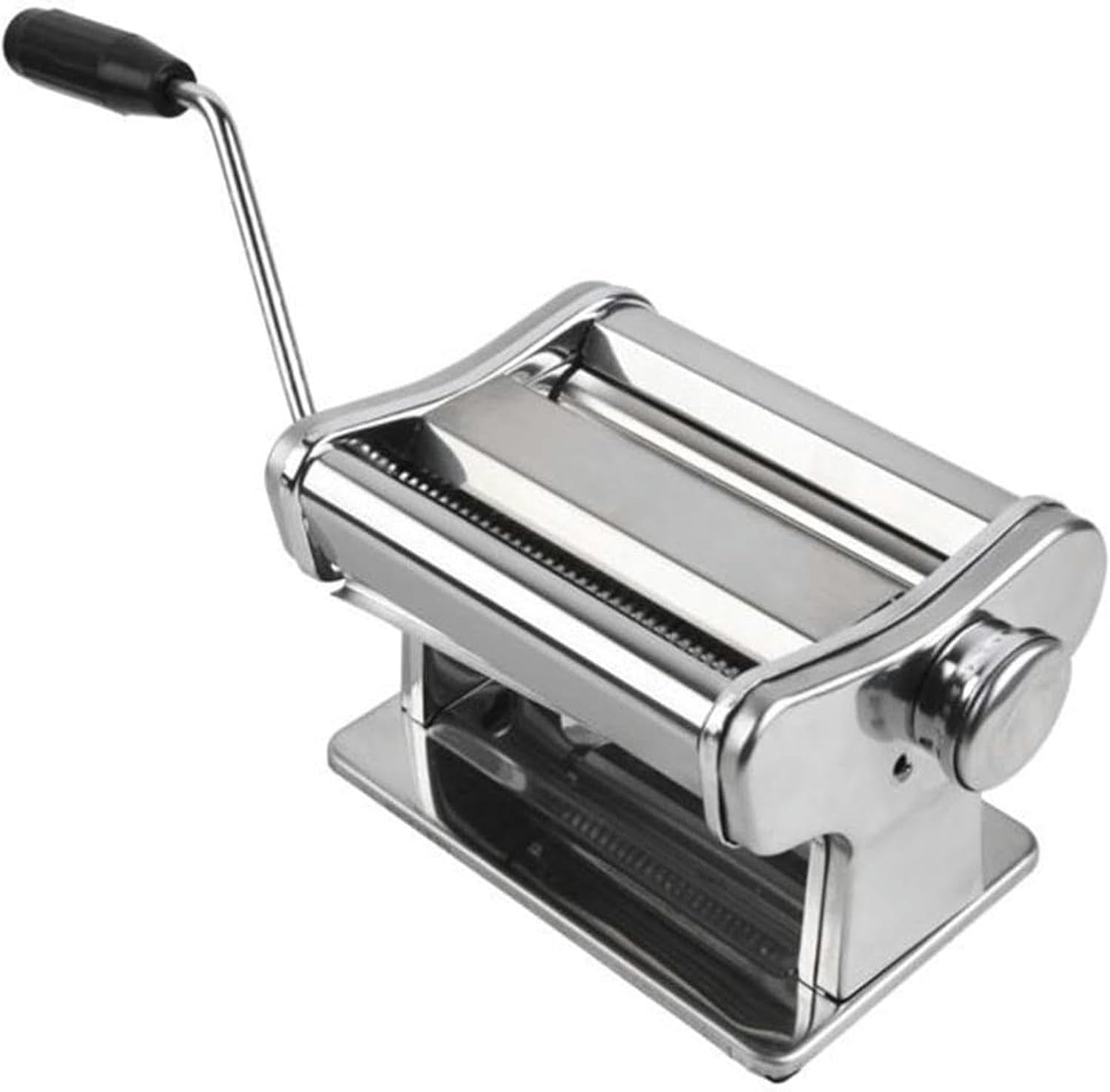 Wzglod Professional Pasta Maker Machine Pasta Maker Machine Hand Crank Noodle Steel Noodles Cutter Spaghetti Lasagna Or Dumpling Skins Fresh Cutter, Silver