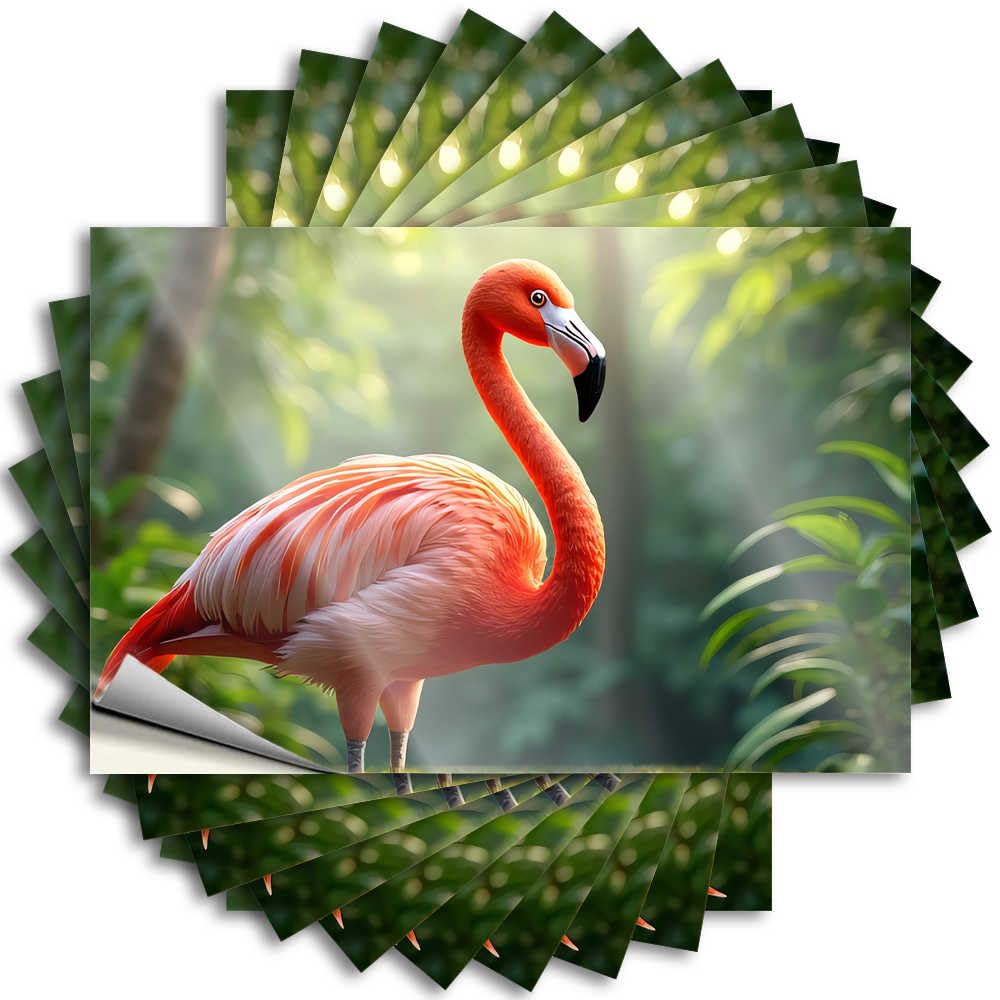 Tattoo Sets Stone Mini Bottle Flamingo in The Tropical Jungle - Scratch Resistant Stickers(8X12CM)