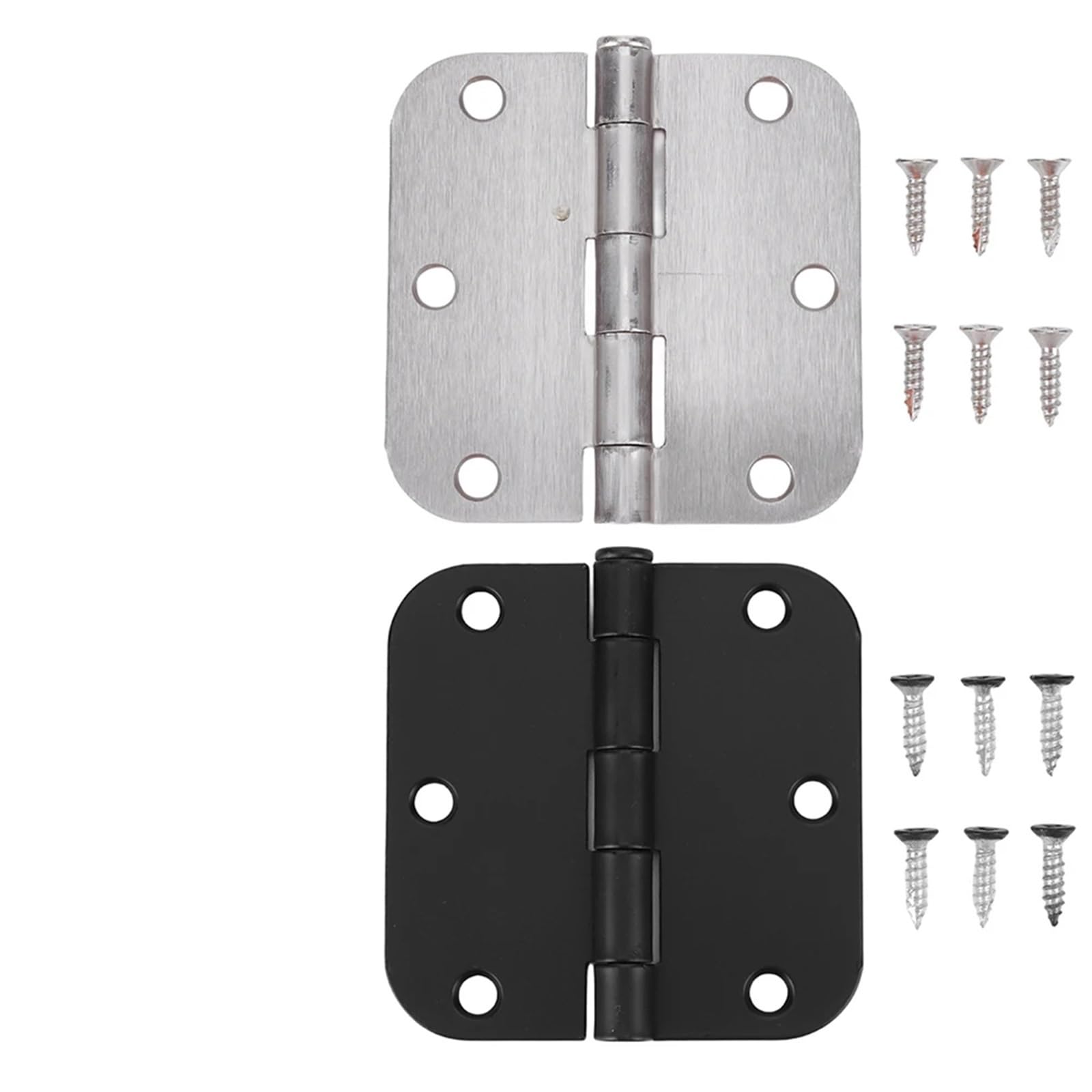 Pswbkvdblp Black Interior Round Door Hinges Iron 3.5 X 3.5 Inch 5/8Inch Radius Door Hinges 3Pcs
