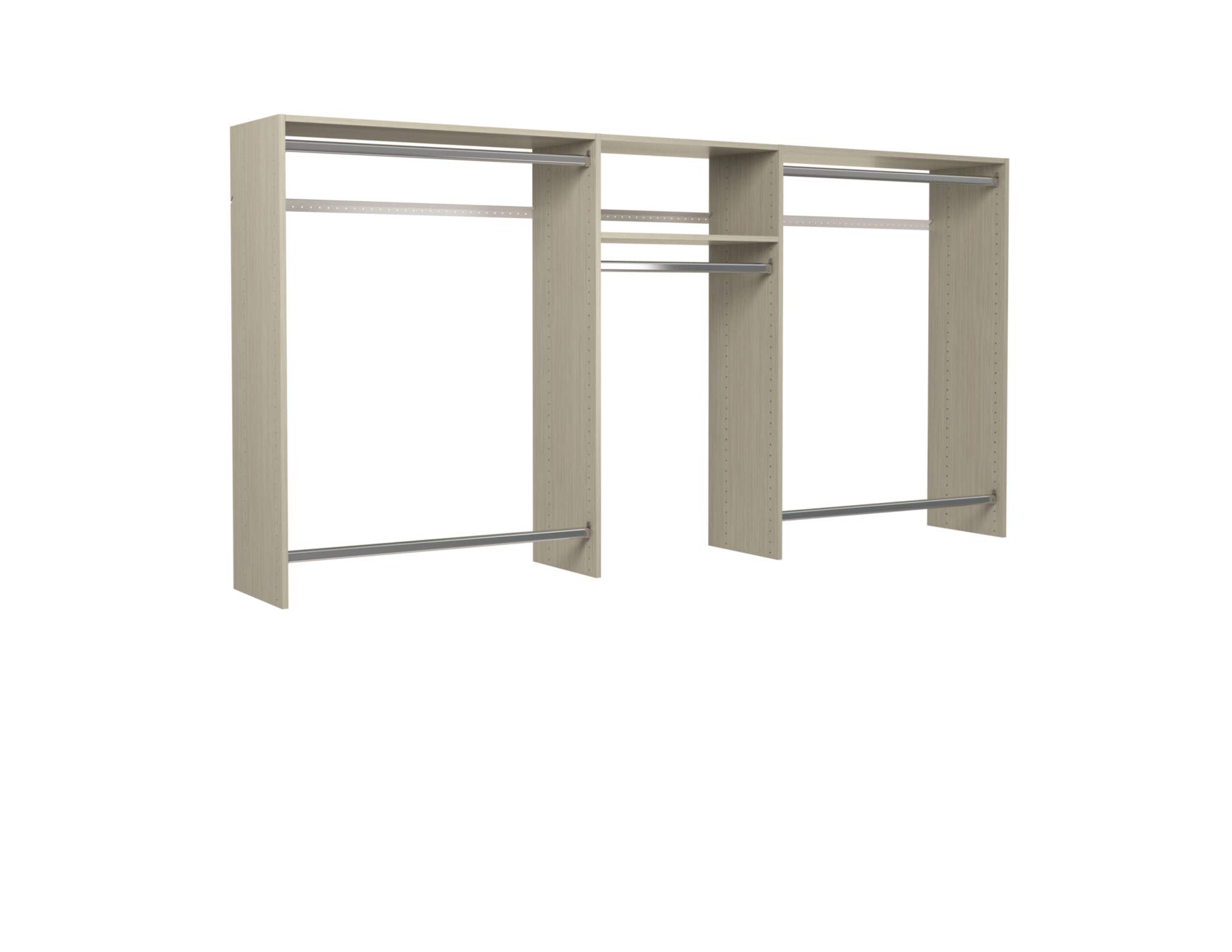 Easy Track OK1448-CG 4'-8' W Basic Hanging Easy-to-Assemble Kit Closet Organizer, Weathered Grey