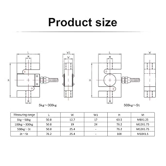 S Type Load Cell Module 30KG To 5000KG Weighing Sensor + Indicator Display For Platform Scale, Truck Scale, Rail Weighbridge for DIY Electronic(1000KG)