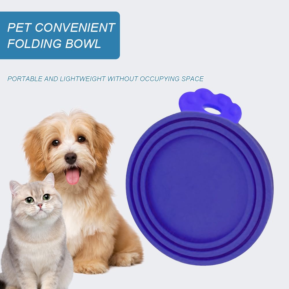 Jognee Deksel voor kattenvoer, 4 stuks, BPA-vrij, universele siliconen deksels voor dierenvoer (70 g, 85 g, 200 g, 400 g), set van 4 stuks diervoerdoosjes voor katten- en hondenvoer