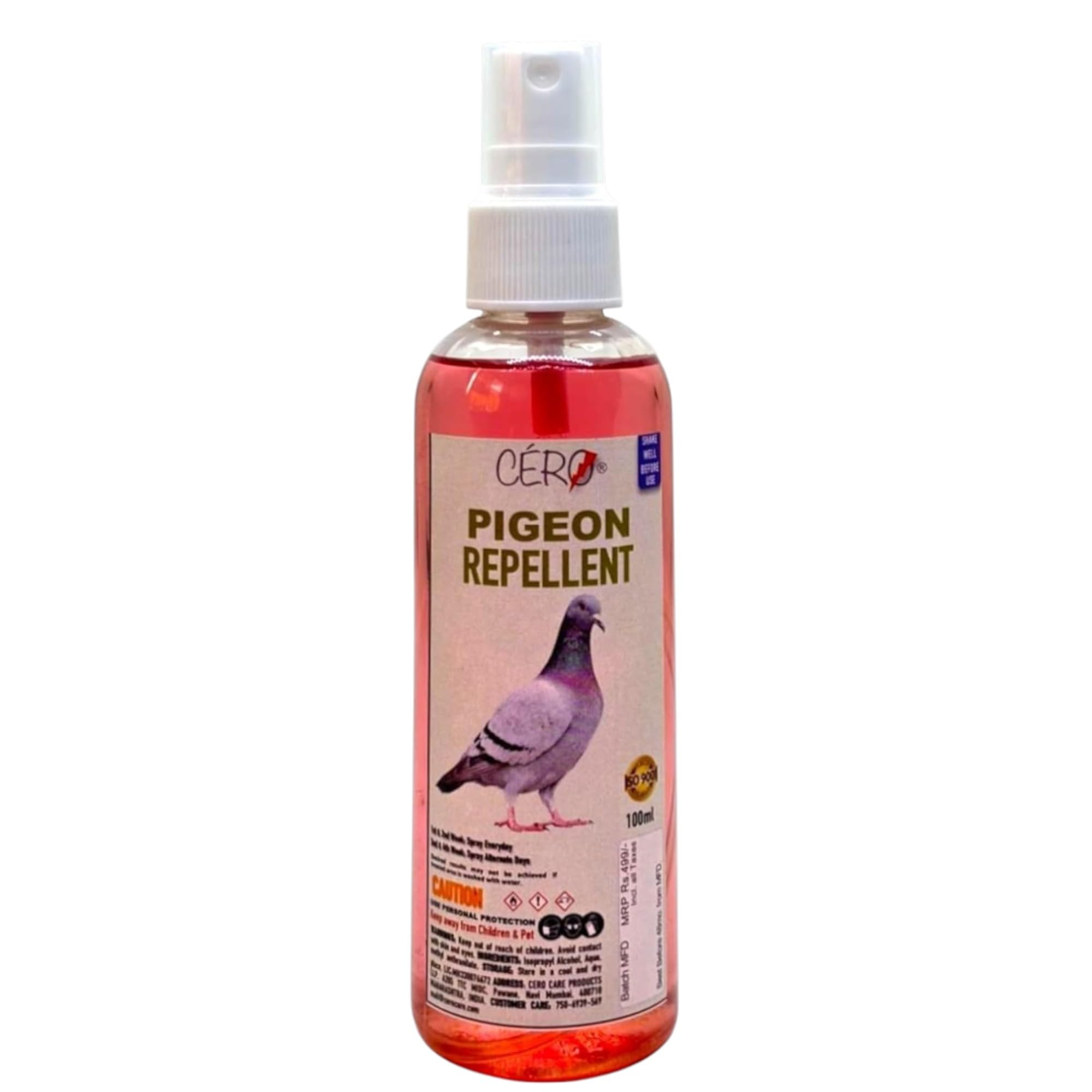 CERO New Herbal Pigeon Repellent (100ml) for Balconies, Yards, and Roofs – Repels Birds Effectively with a Unique Water-Based Formula, Superior to Anti-Pigeon Spikes, Easy Spray Application on Floors and Walls Where Birds Perch.-image-9