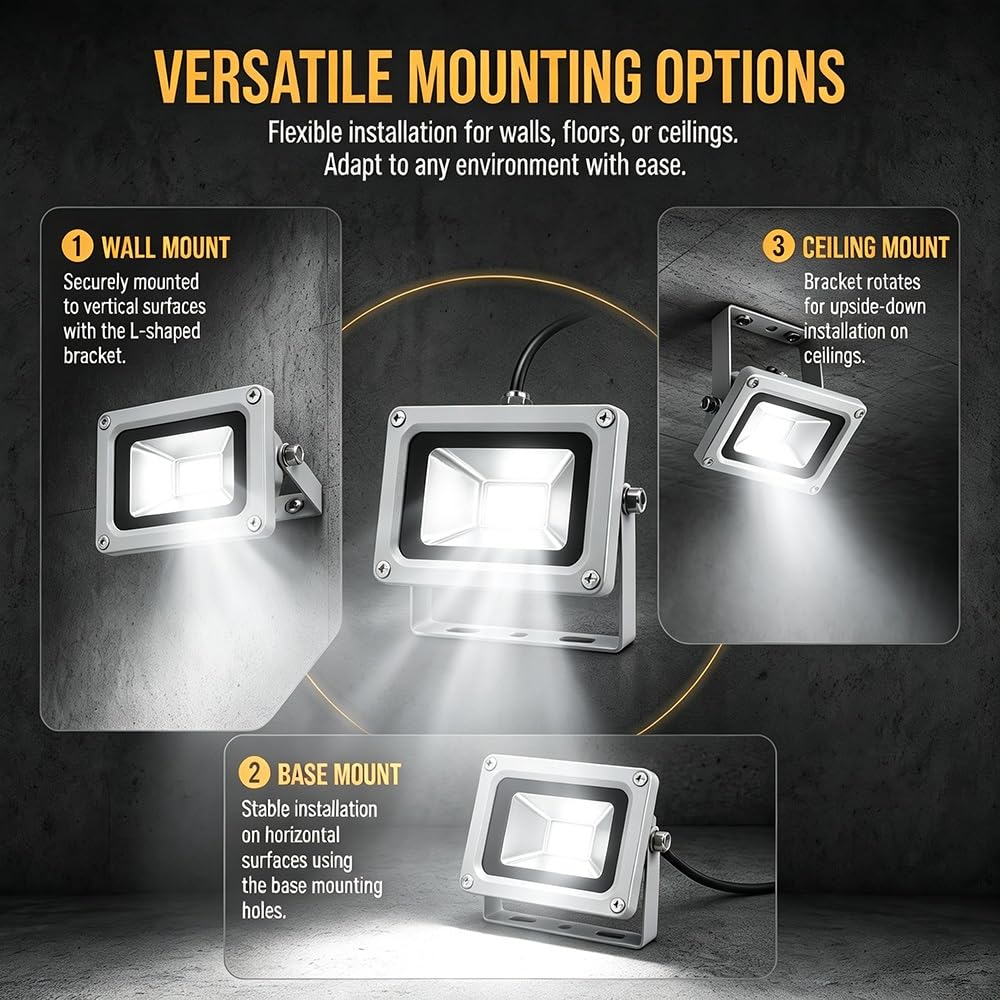 10W IP65 Impermeable Luz Exterior Fachada Casa for Jardín | DC 12-24V 6500K 1000Lm, 87x62x34mm, 120°, for Autocaravana Jardín Solar Aislada(9 Pack)