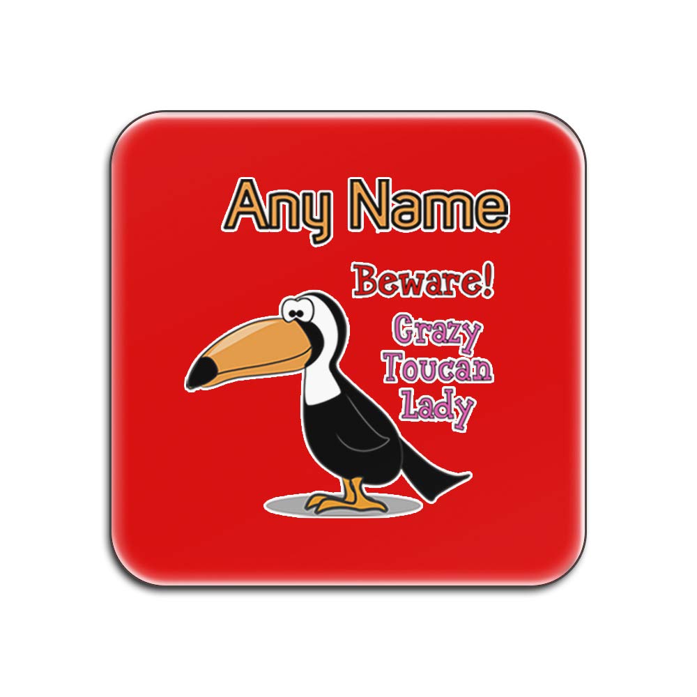 Dessous de verre toucan personnalisable un cadeau rouge idéal