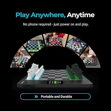 ChessUp 2 - Electronic Chess Board by Bryght Labs - Built-in WiFi, Chess Engine - Includes Chess Set TouchSense Pieces - Light Up Smart Chess Board - with AI, Lessons, Wireless Play & Companion App