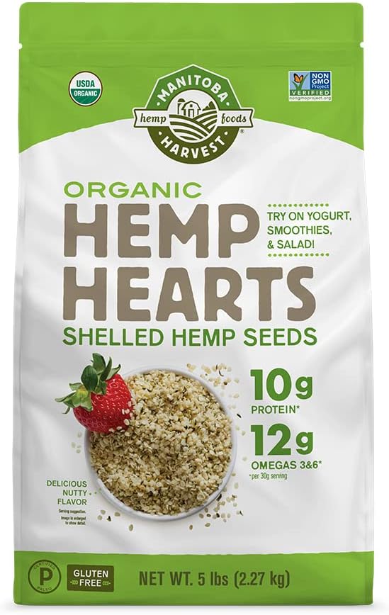 Organic Hemp s, 5 lb, Plant Based Protein and 3