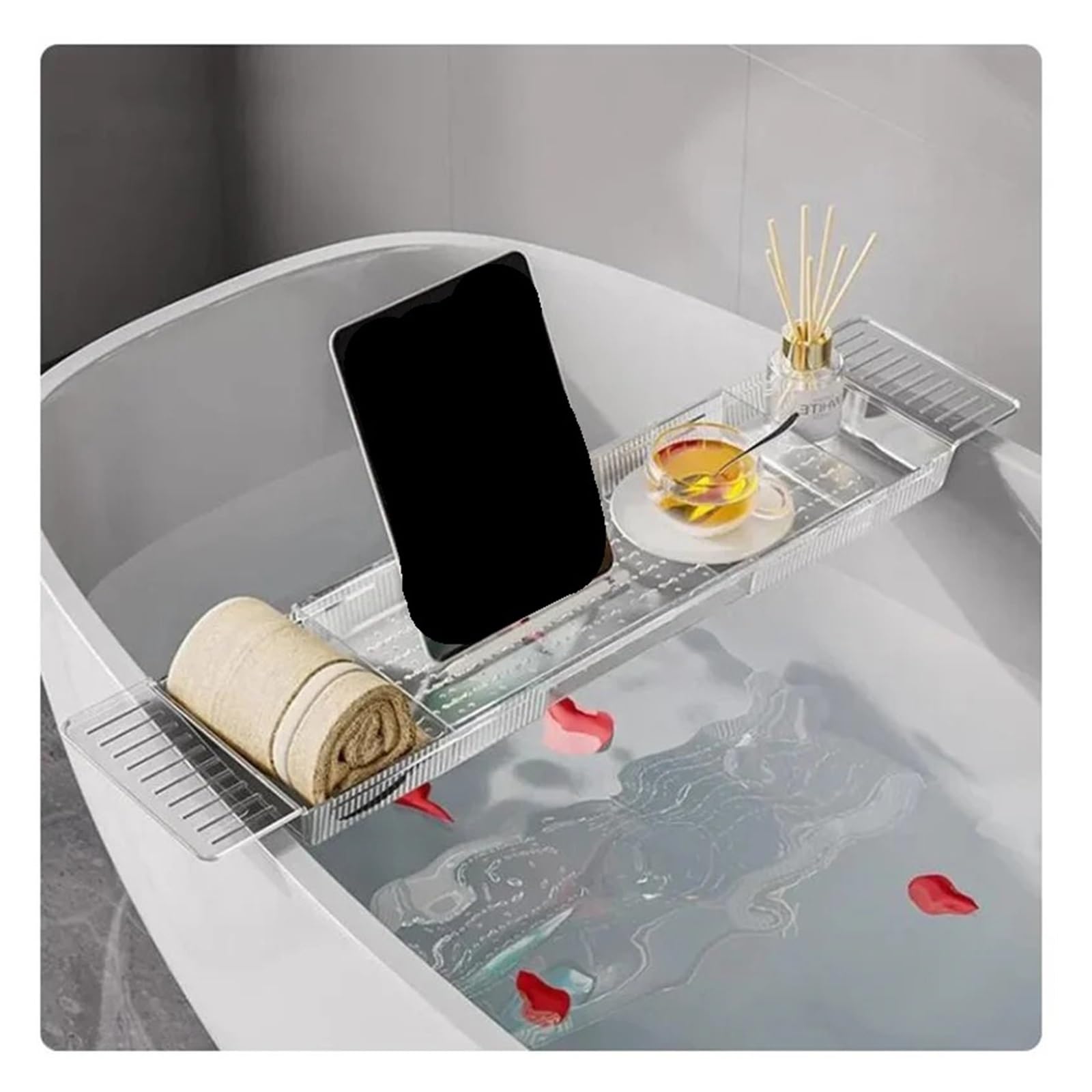 Bandeja for bañera de baño, Mesa Extensible, Organizador Multifuncional | Green