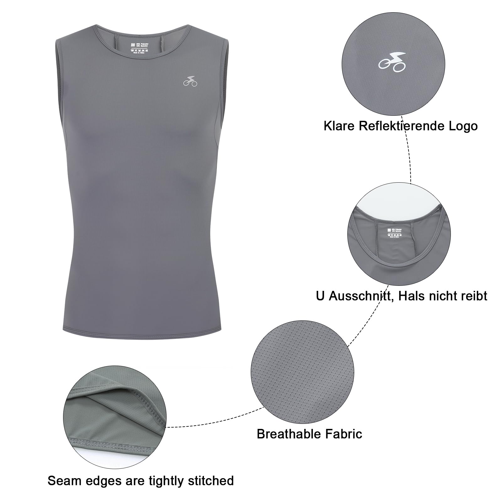 Maillot de Cyclisme sans Manches Homme Respirant et Léger, Maillot de Vélo de Débardeur Homme à Séchage Rapide avec 3 Poches Idéal pour Cyclisme et l'Entraînement