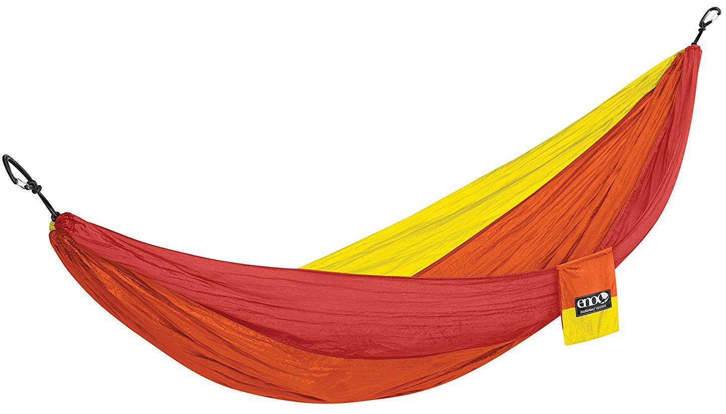 Eno Nest Outdoor Hammock - Sunset, Double / 2 Two Person People Eagles Nest Outfitter DoubleNest Camping Camp Adventure Bed Lightweight Travel Garden Tree Portable Beach Patio Sleep Furniture Kit