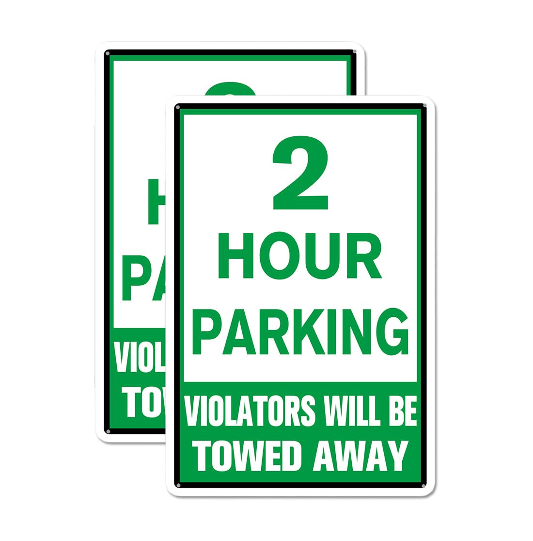 2 Pack 8x12 Inch Aluminum 2 Hour Parking Violators will be Towed Away Sign Customer Parking Only Sign Metal Parking Signs for Outdoor Use Weather Resistant Long Lasting Ink