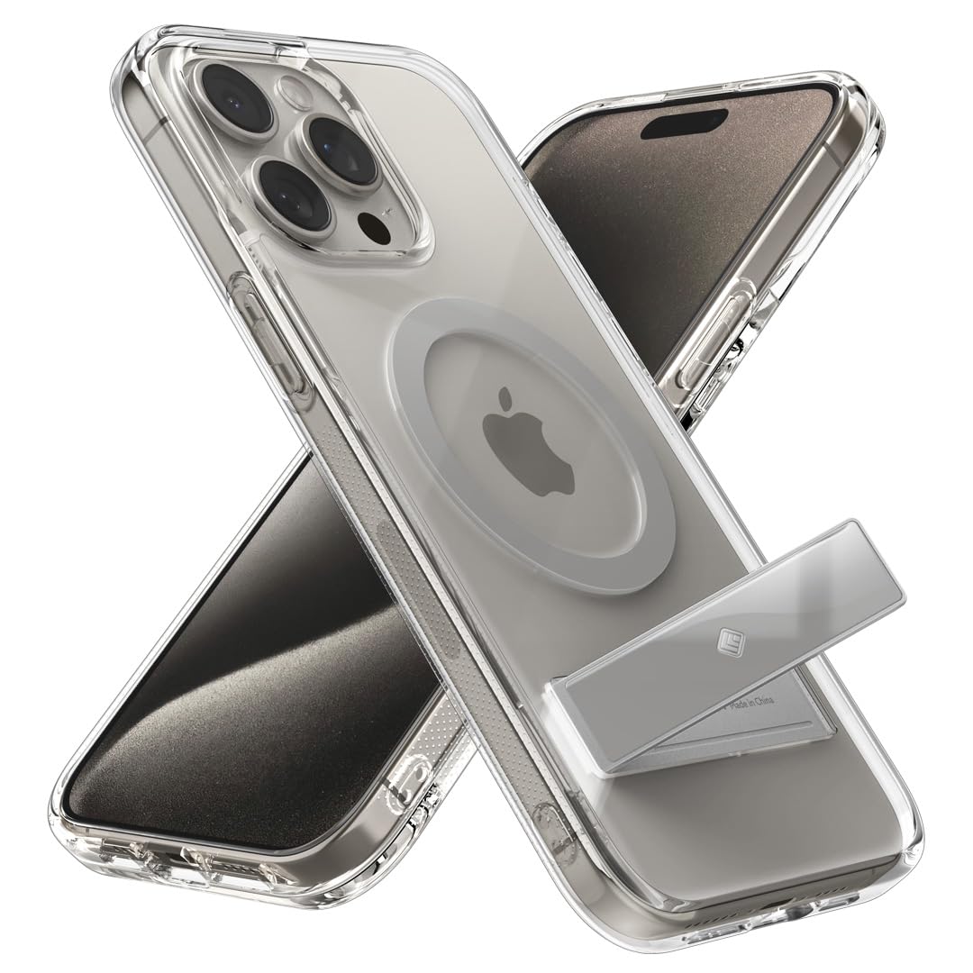 CASEOLOGY by Spigen Capella Mag Kickstand Back Cover Case Competible with iPhone 15 Pro Case (TPU and Polycarbonate | Clear Titan Natural) (B0CM839ZYX) Amazon Price History, Amazon Price Tracker