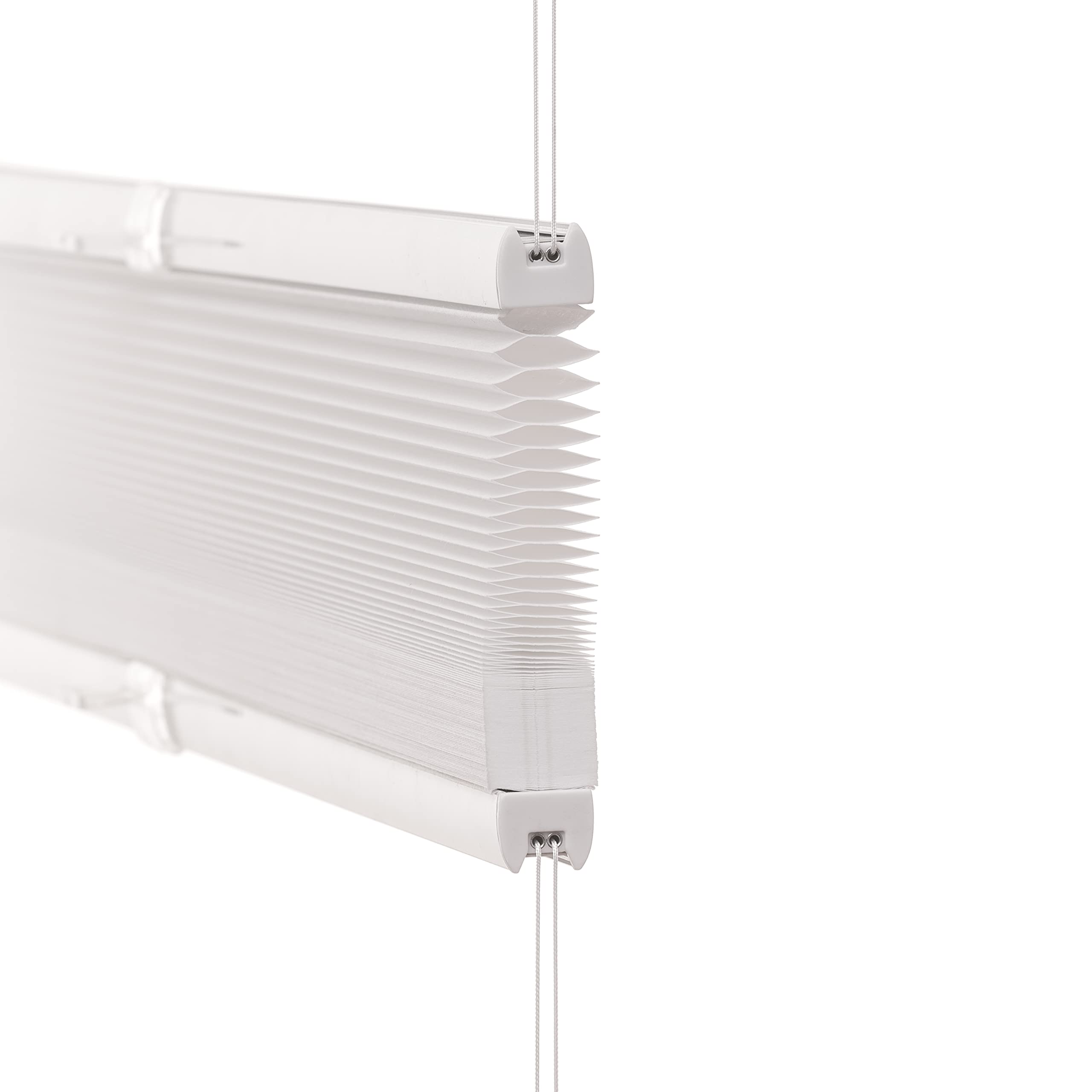 Ventanara® Waben Plissee ohne Bohren Weiß tageslicht Klemmfix Plisseerollo Faltrollo verspannt inklusive Premium Klemmträger 75 x 220 cm