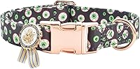 Vista 25 de Collar de perro con hebilla de metal, duradero y ajustable, suave para perros pequeños, medianos y grandes, talla S (10-14 pulgadas), flor 3