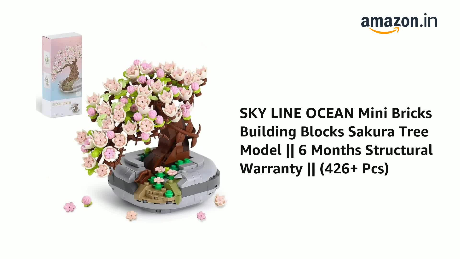 SKY LINE OCEAN Kid Mini Bricks Building Blocks Sakura Tree Model