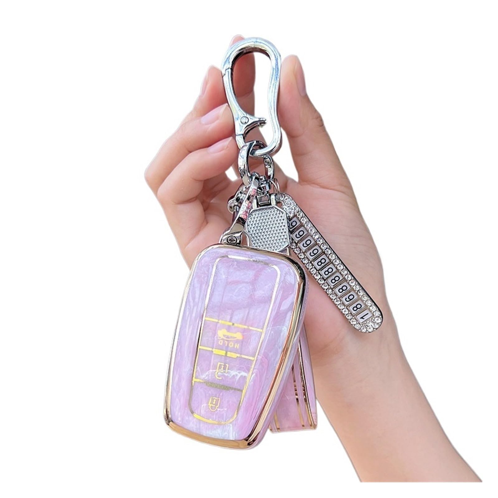Guscio Chiave Telecomando Per Toyota RAV4 Prius Camry Corolla CHR C-HR Land Cruiser Prado 2 3 Bottoni TPU Copertura Della Cassa Chiave Dell'automobile Portachiavi Accessori(APRICOT)