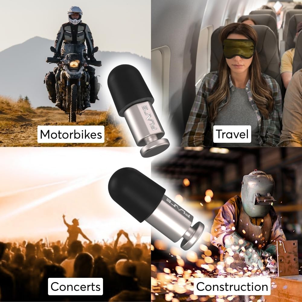 Flare Audio Isolate Pro Earplugs SNR 30 dB. Reusable Concert Ear Plugs for Noise Reduction. Titanium Hearing Protection for Music, Motorbikes, Shooting and Work (Dark Gray)