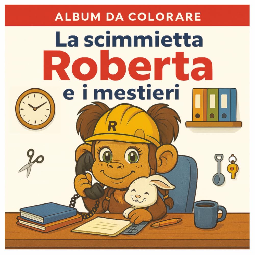 La scimmietta Roberta e i mestieri: Colora, scopri e gioca con 50 divertenti professioni! (Scimmietta Roberta: Libri da Colorare)