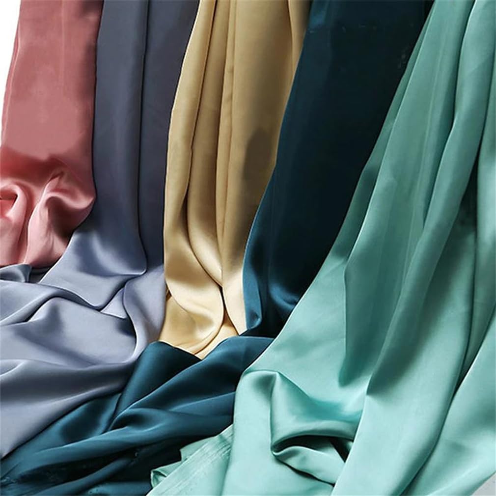 Tissu En Satin Doux Et Soyeux, 3/5/10M, Tissu De Créateur En Polyester De Couleur Unie, Matériel De Couture Pour Robe Et Doublure