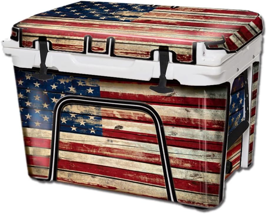 Vinyl Wrap Skin Compatible with YETI Tundra 45 Cooler | Easy Peel and Stick | Thick, Durable, Pre-Cut Pieces | Made for Outdoor Use - Old Glory Design