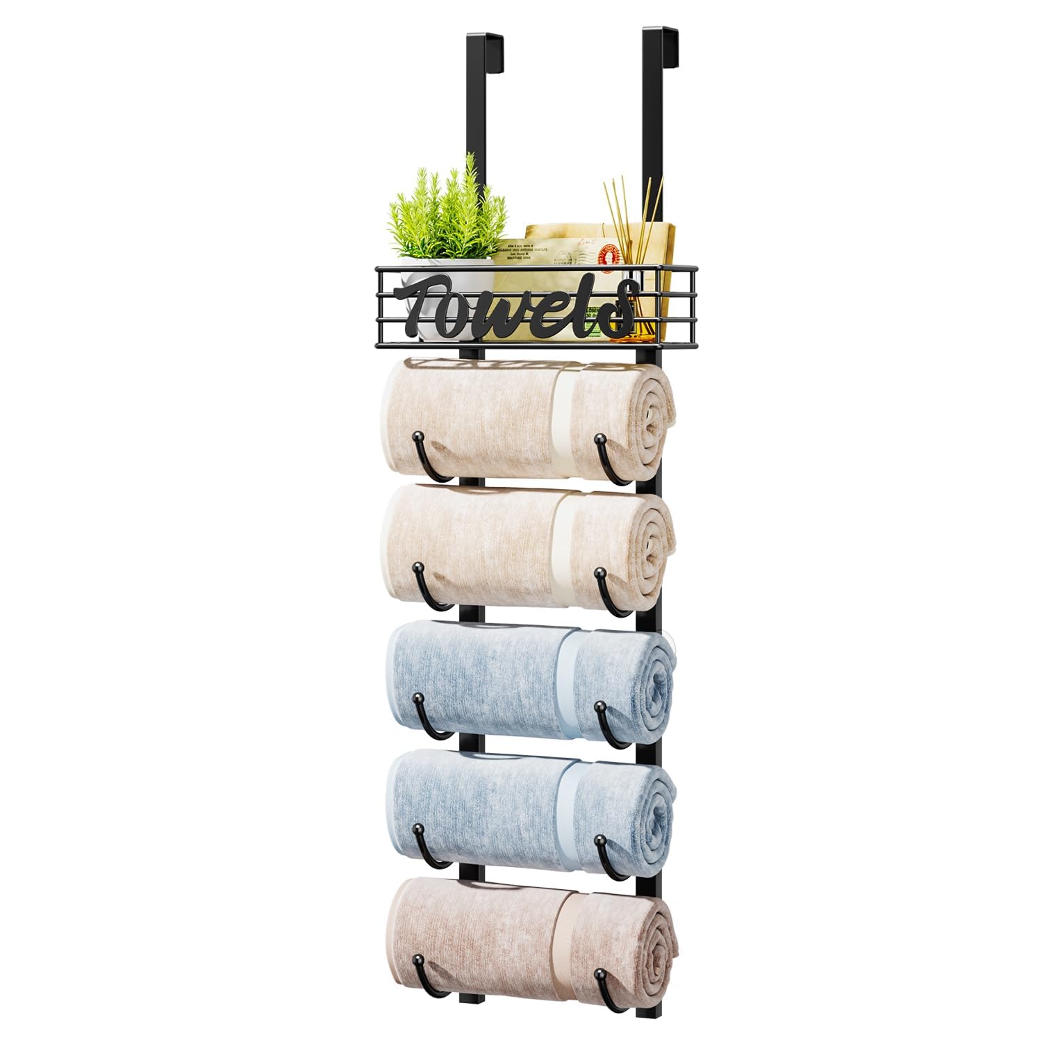 HapiRm 6-Tier Over-the-Door Towel Rack