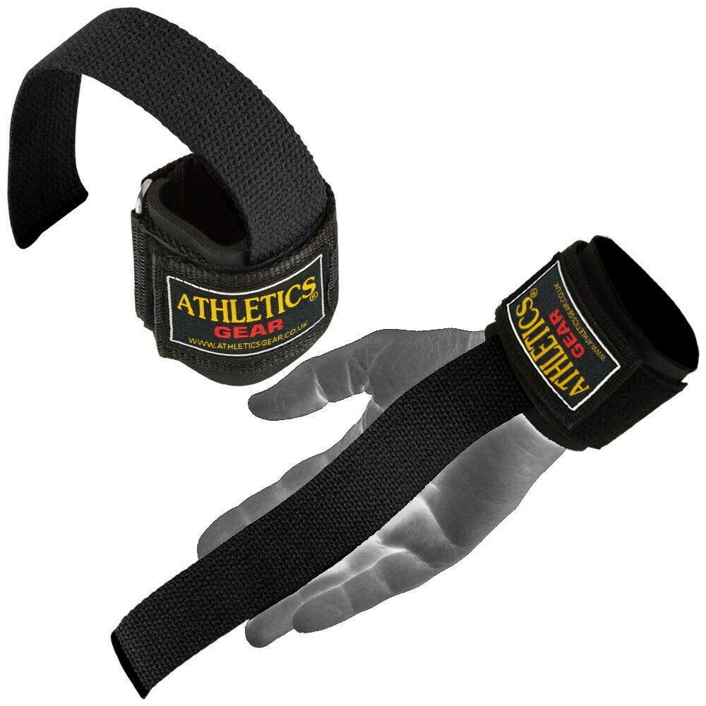 Heavy Duty PRO Weight Lifting Hooks Straps (Pair) - Weightlifting Gloves for Power Lifting Deadlifts Wrist Wrap Support Workout (Grip Straps (Black))