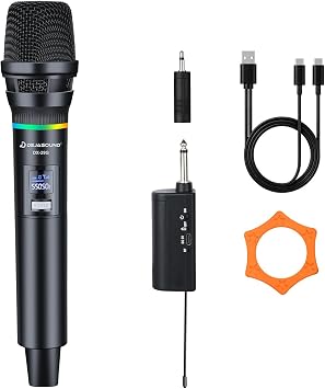 Wireless Handheld Karaoke Microphone, Auto RGB, 55.84FT Home Party