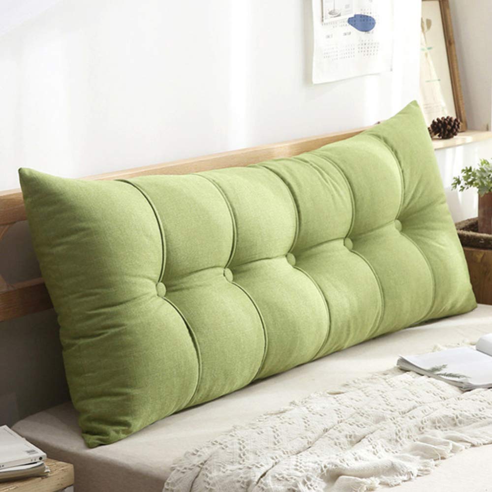 RUYII Linen Headboard Cushion Back Cushion Large Pillow Sofa Throwing Pillow Removable and Washable,Green-200×60cm