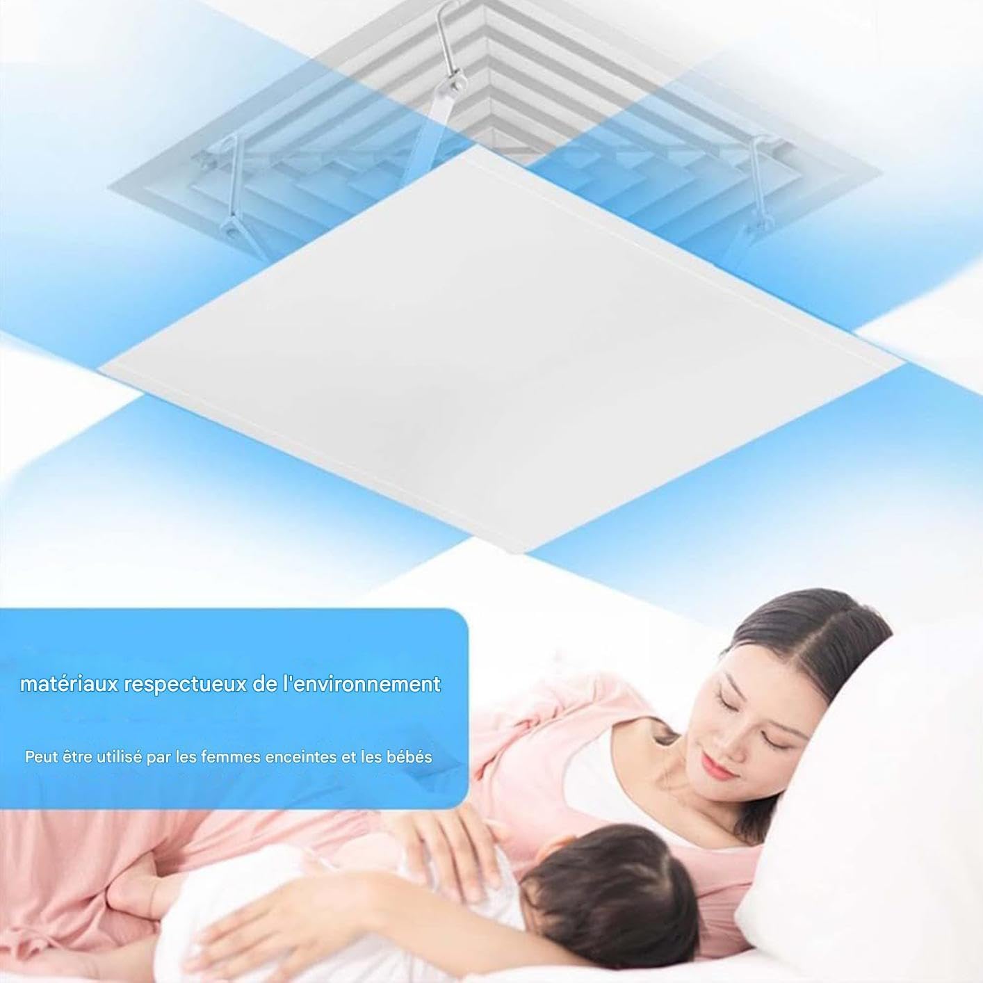 Feng Shui， Deflettore per Ventilazione a soffitto - Deflettore d'Aria Quadrato | Deflettore e diffusore d'Aria Regolabili per griglia di Ventilazione per mobili da Ufficio Domestici ed Esterni