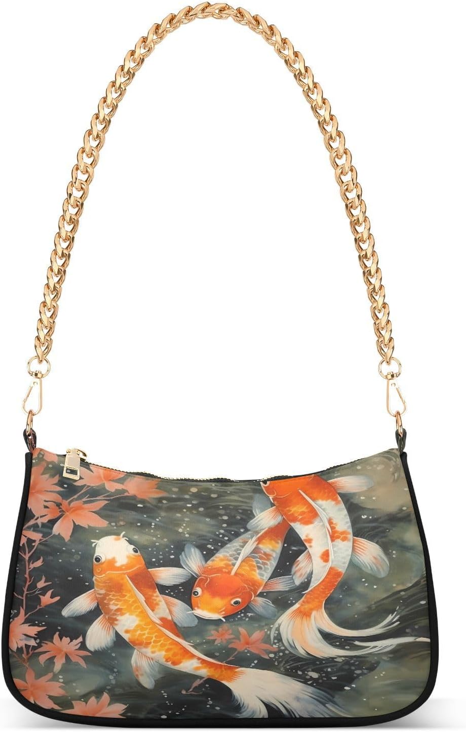 Shoulder Bags for Women Koi Fish04 Hobo Tote Handbag Small Clutch Purse with Zipper Closure