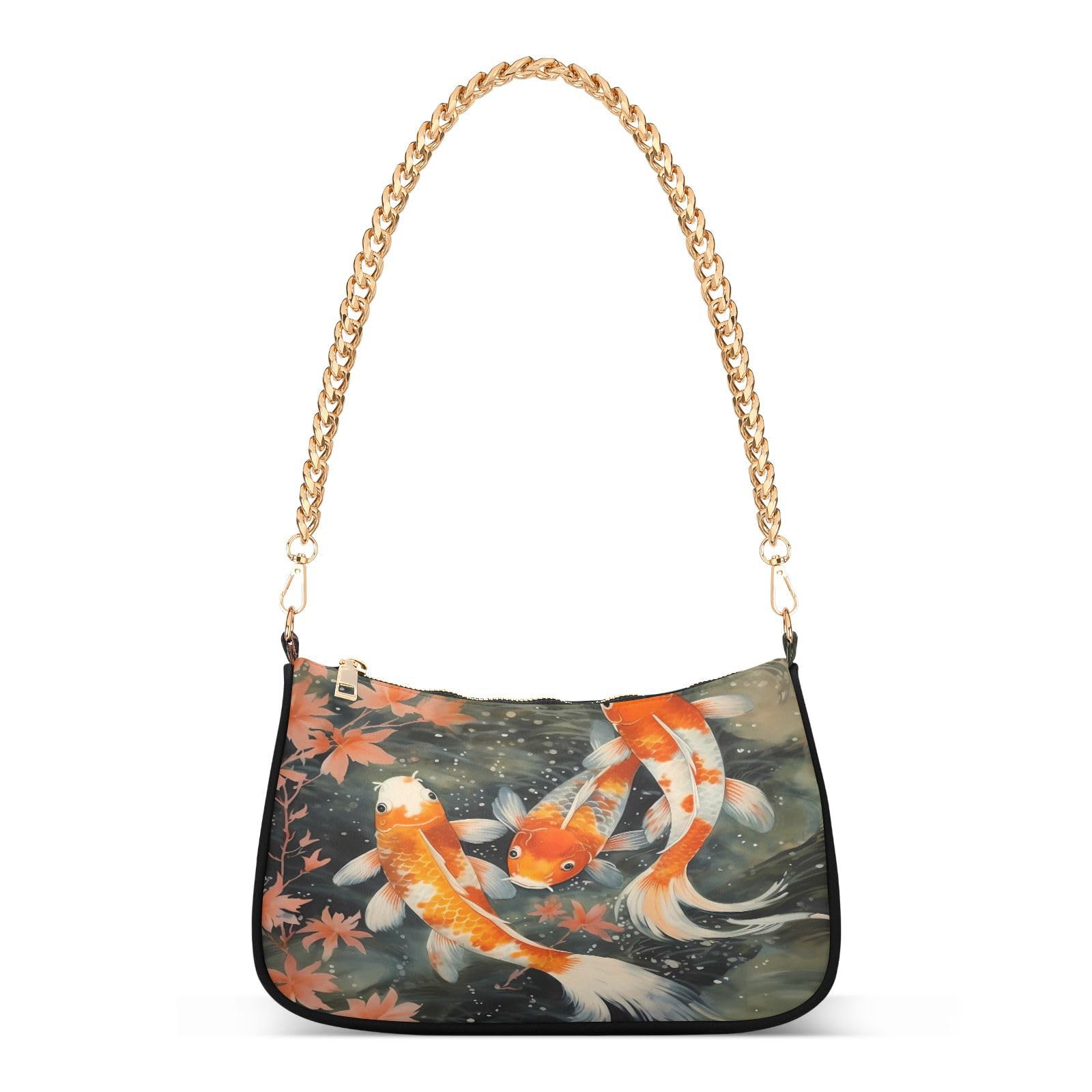 Shoulder Bags for Women Koi Fish04 Hobo Tote Handbag Small Clutch Purse with Zipper Closure