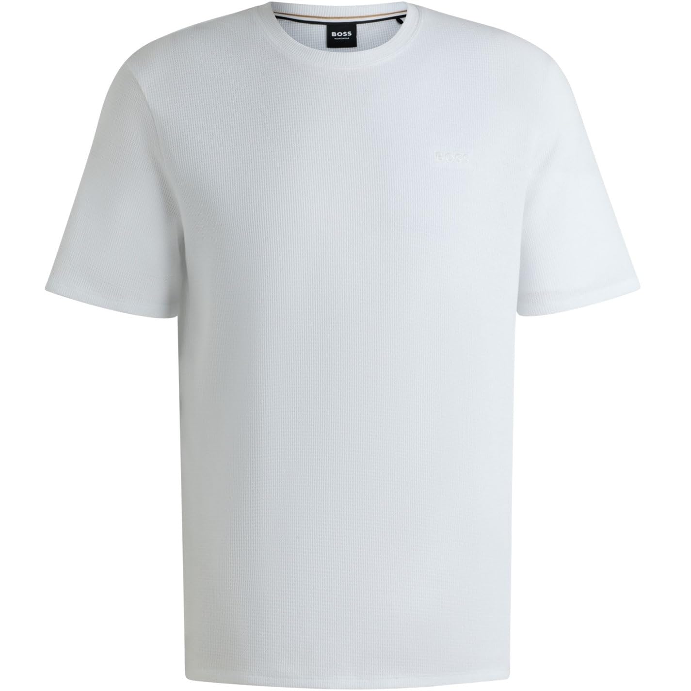 Boss Men's White Bodywear Waffle T-Shirt With Structured Design in Size L, Sports Direct