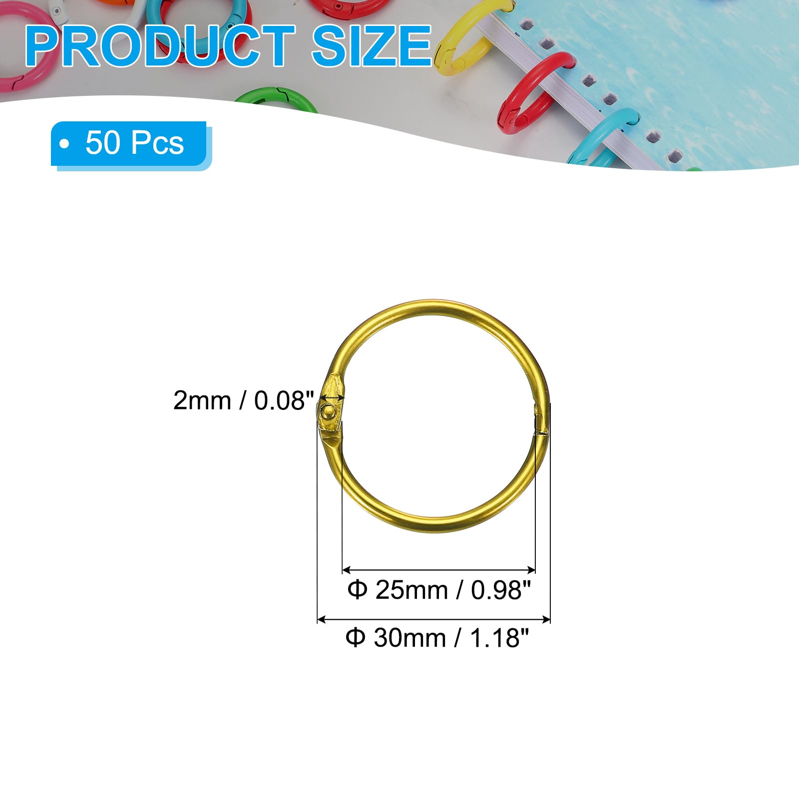 PATIKIL 1" Loose Leaf Binder Rings - Image 2